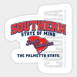 Southern State of Mind-South Carolina 1 white Sticker